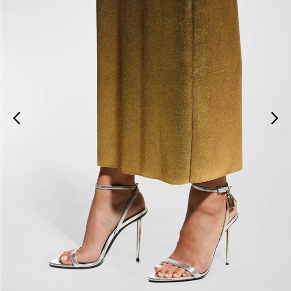 TOM FORD
Padlock Metallic Stiletto Sandals 37.5 - Picture 5 of 9